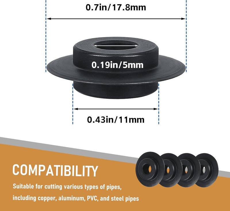 KAZFFD 4-Pack 41312 F158 Replacement Blades & Wheels for Ridgid Tubing Cutters Model 10, 15, 20 - Image 2